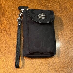Coach Black Signature Wristlet